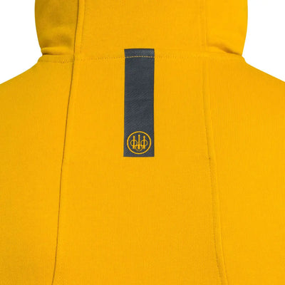 Beretta Mens Pintail Hoodie in bright yellow with blue logo label