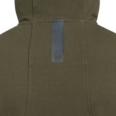 Olive green back view of the Beretta Pintail Hoodie for stylish country clothing and hunting