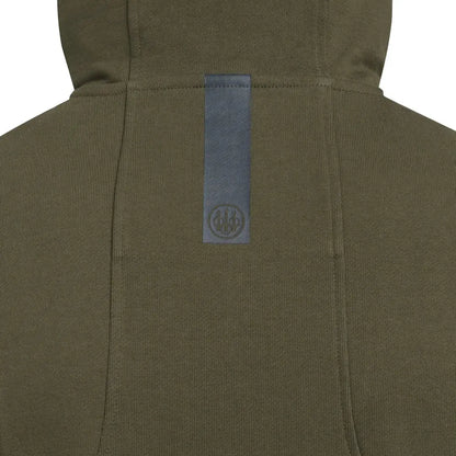Olive green back view of the Beretta Pintail Hoodie for stylish country clothing and hunting