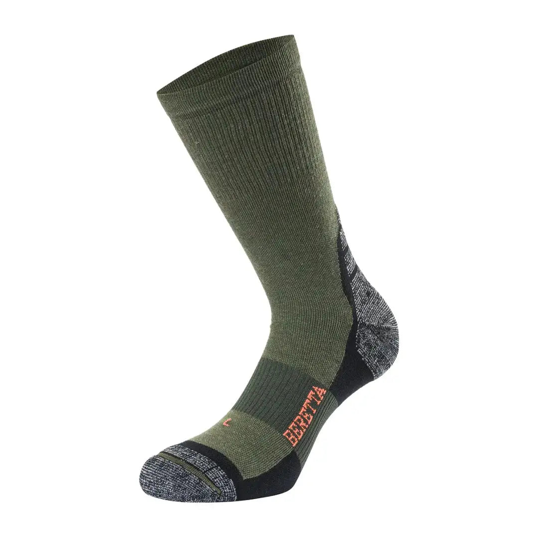 Green and gray hiking sock from Beretta Ridge for outdoors and hunting country clothing