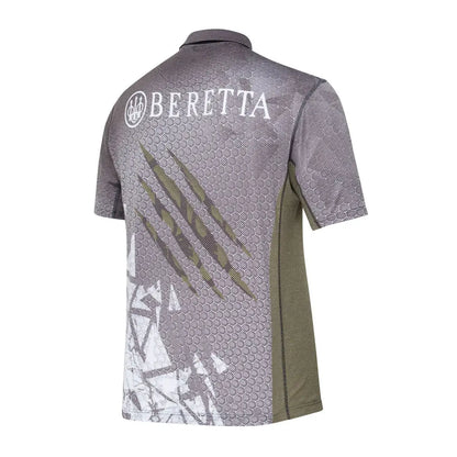 Beretta Rush Scratch Polo back: gray olive green mens hunting shirt