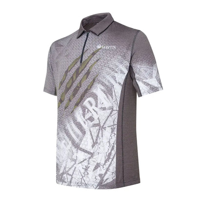 Gray white patterned Beretta Rush Scratch Polo for hunting outdoors