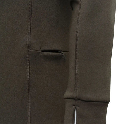 Brown long-sleeved Beretta Stretch Tech Half Zip Fleece with thumb holes