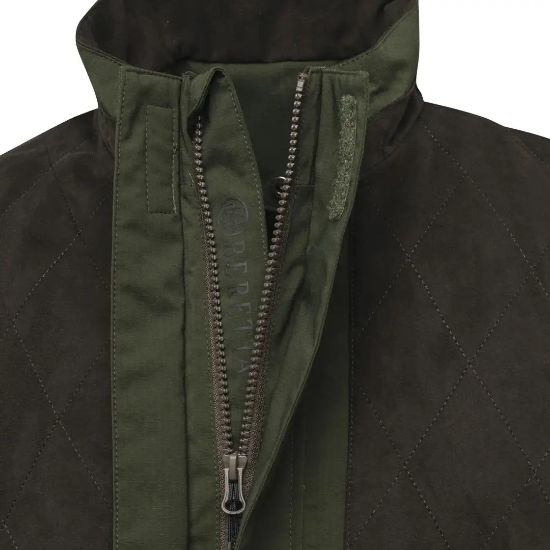 Teal Sporting EVO Jacket: stylish green quilted design with a convenient zipper