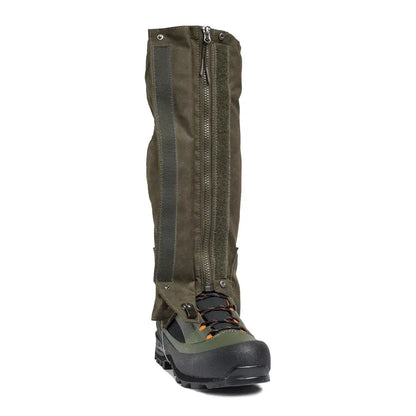 Green Beretta Tech Ankle Gaiters over hiking boot for extra ankle protection