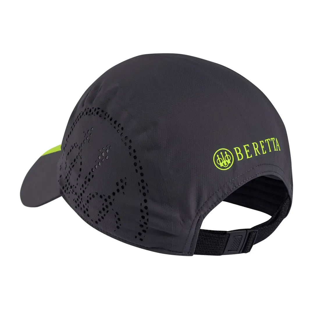 Beretta Tech Cap black with neon green logo perforated ventilation hunting gear