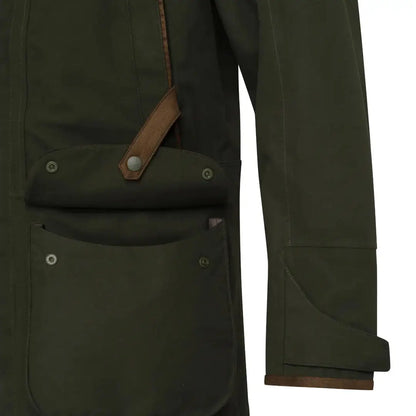 Olive green detail of Beretta Tempesta Jacket, perfect for hunting and country clothing