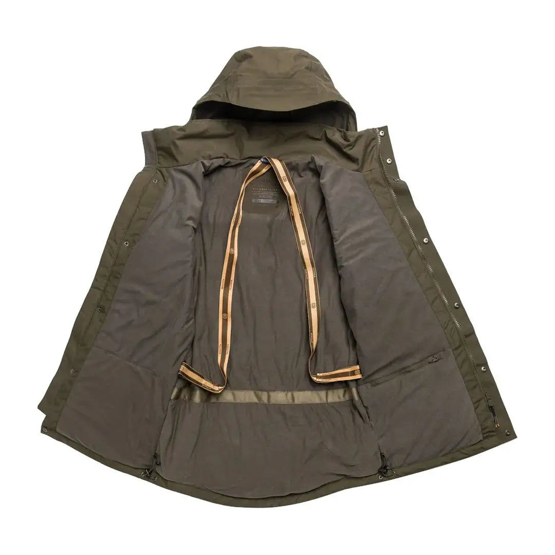 Open Olive Green Hooded Parka from Beretta Tri-Active EVO Jacket for country clothing style