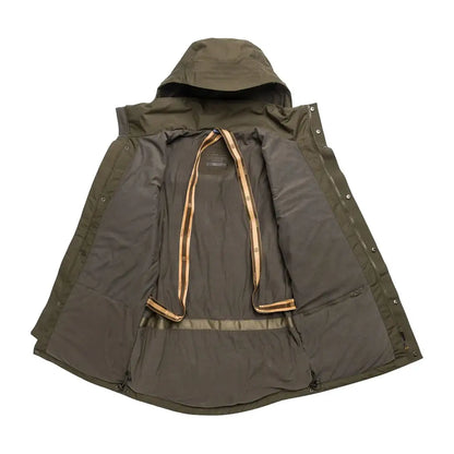 Open Olive Green Hooded Parka from Beretta Tri-Active EVO Jacket for country clothing style