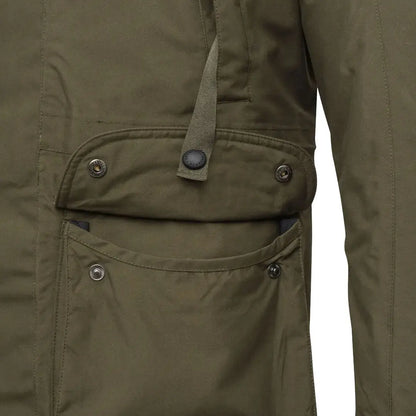 Olive green pocket of the Beretta Tri-Active EVO Jacket for country clothing enthusiasts