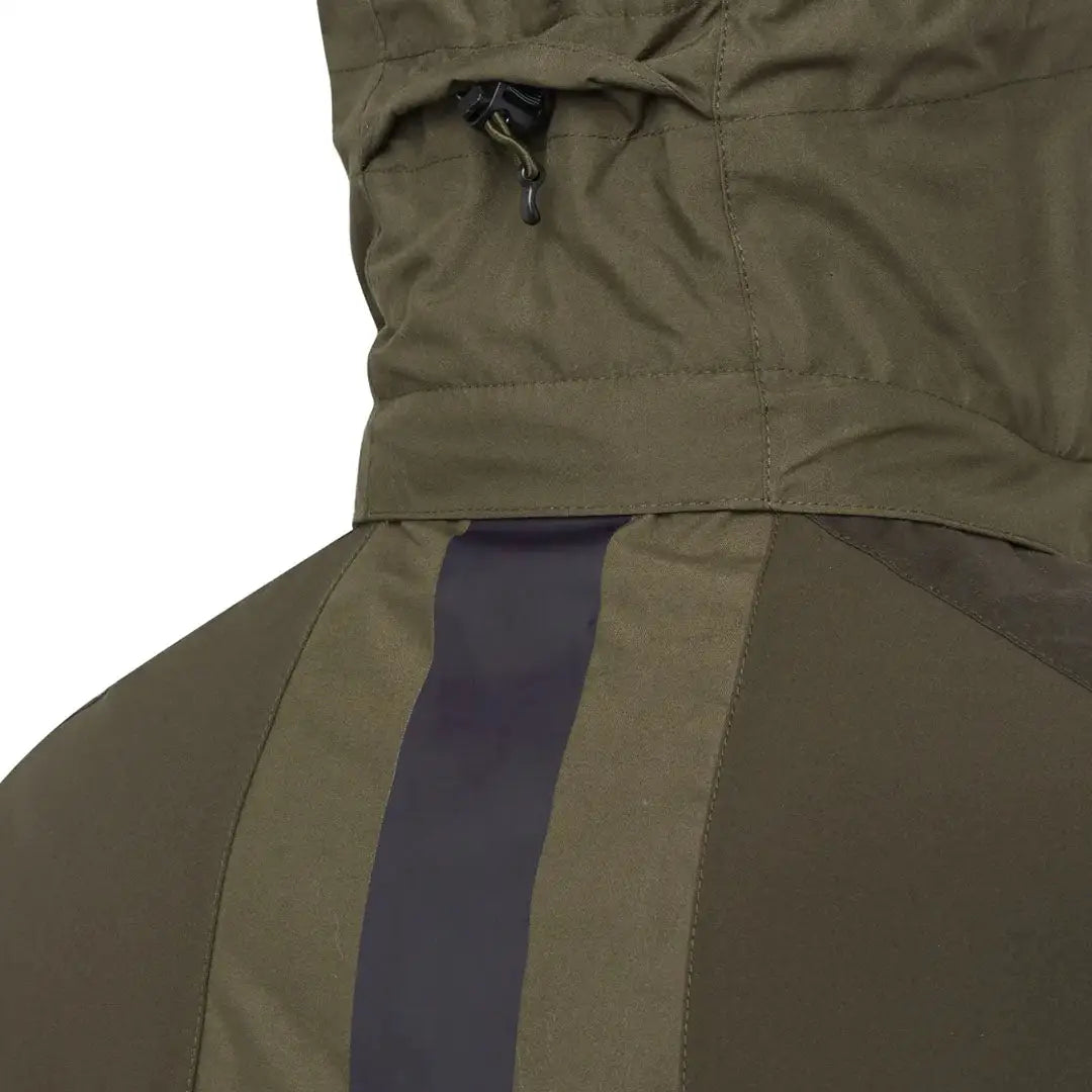 Olive green hood on Beretta Tri-Active EVO Jacket, perfect for country clothing fans