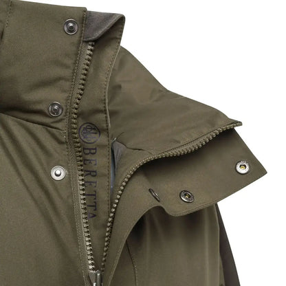 Olive green collar of the Beretta Tri-Active EVO Jacket, perfect for country clothing