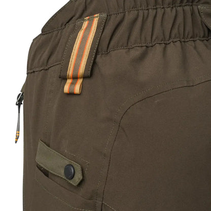 Olive green Beretta Tri-Active EVO Pants with elastic waistband and buttoned pocket for country clothing