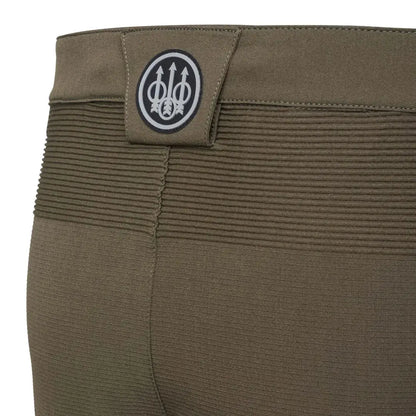 Olive-green Vertikal Light Pants with textured fabric, ribbed waistband for country hunting wear