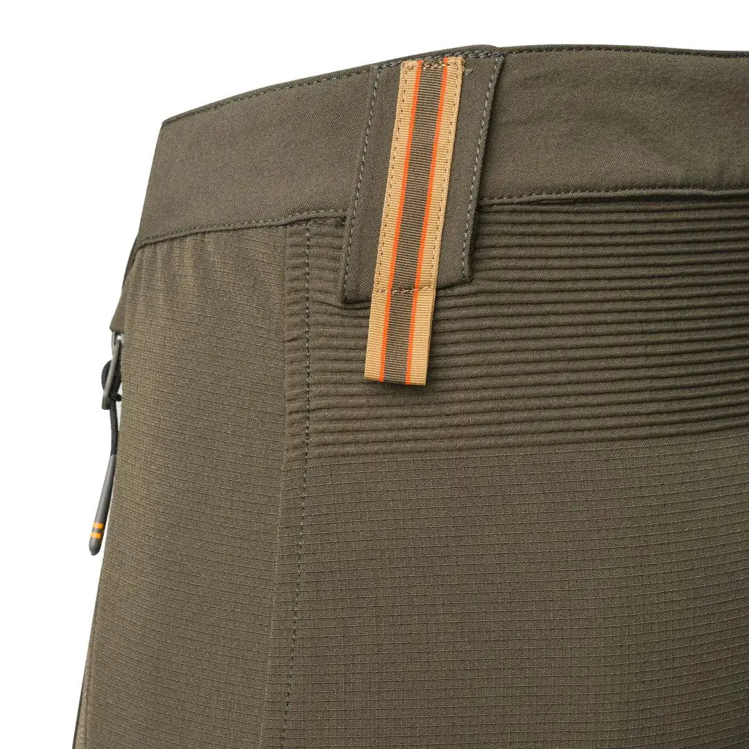Olive green Beretta Vertikal Light Pants with striped belt loop for country hunting style
