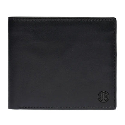 Beretta bifold classic black leather wallet back with embossed logo