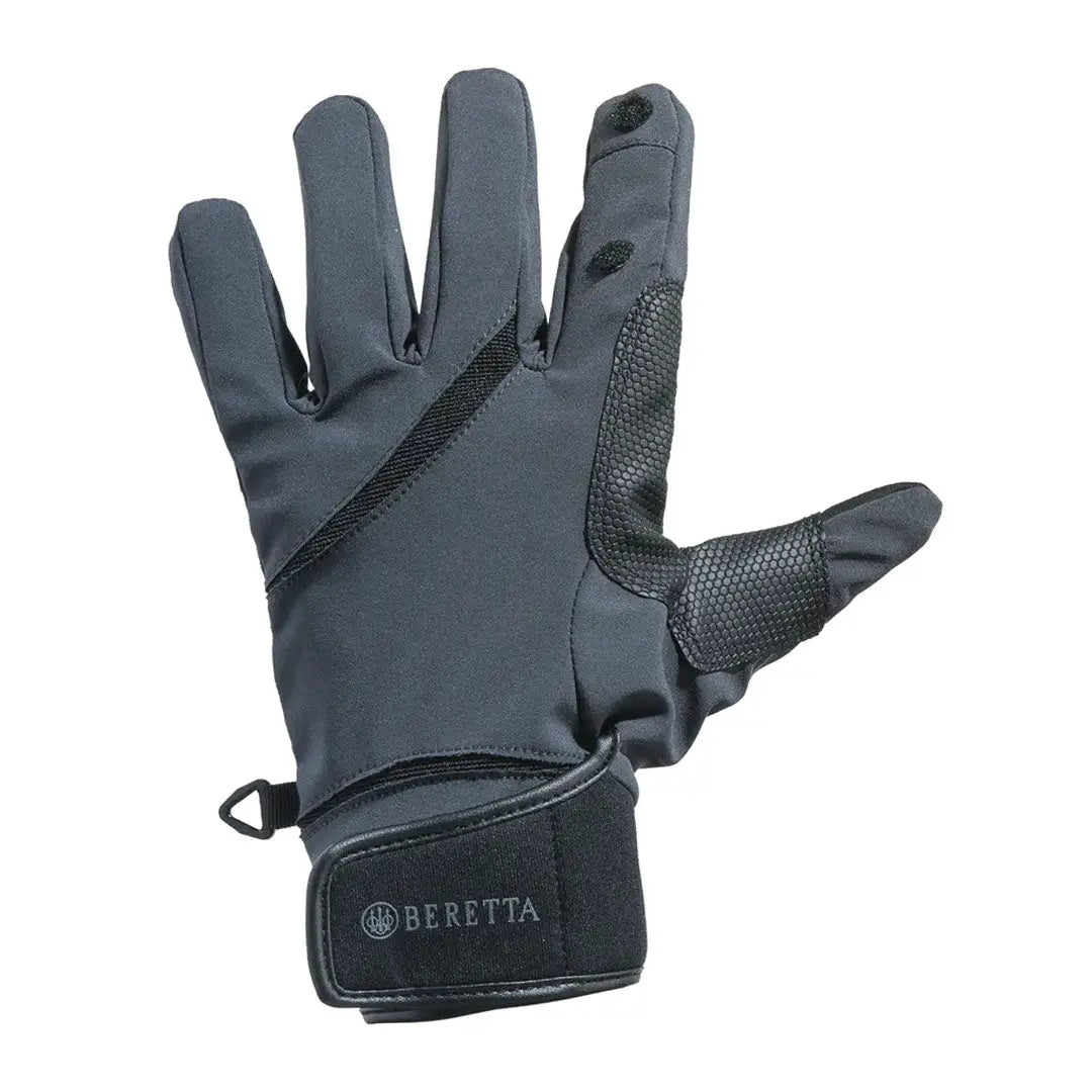 Gray Beretta Wind Pro Shooting Gloves with special grip on the index finger