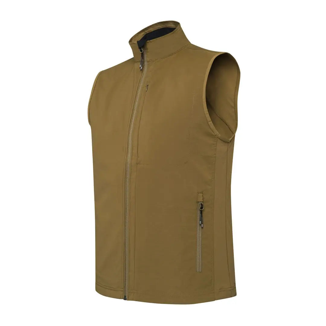 Tan Beretta Windshell EVO Vest with high collar and zip pockets