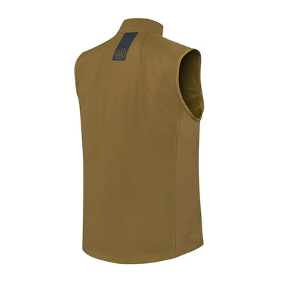 Back of Beretta Windshell EVO Vest with dark blue logo patch