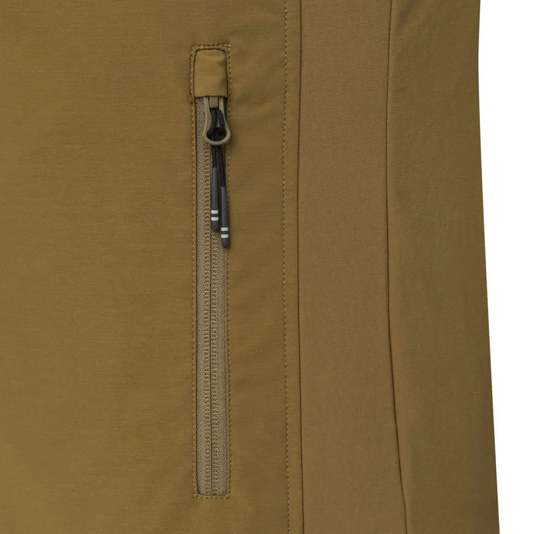 Beretta Windshell EVO Vest tan zipper with black tab and white stripes