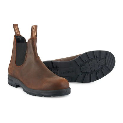 Brown Leather Blundstone 1609 Antique Brown Chelsea Boots with soft leather lining