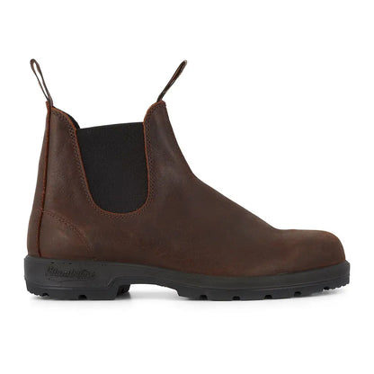 Brown leather Chelsea Boots by Blundstone in Antique Brown with comfy leather lining
