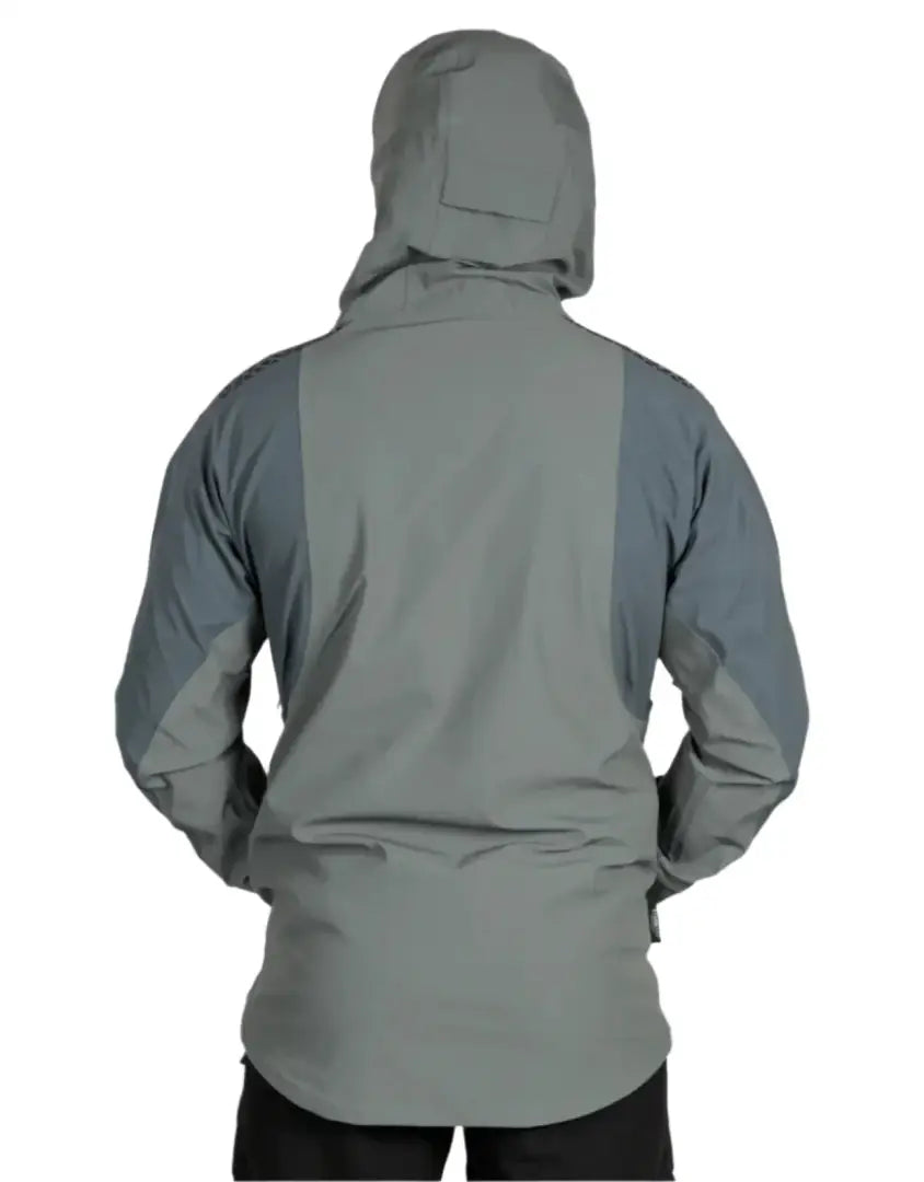 Bushbuck Alpine Waterproof Jacket with gray hooded design for outdoor adventure