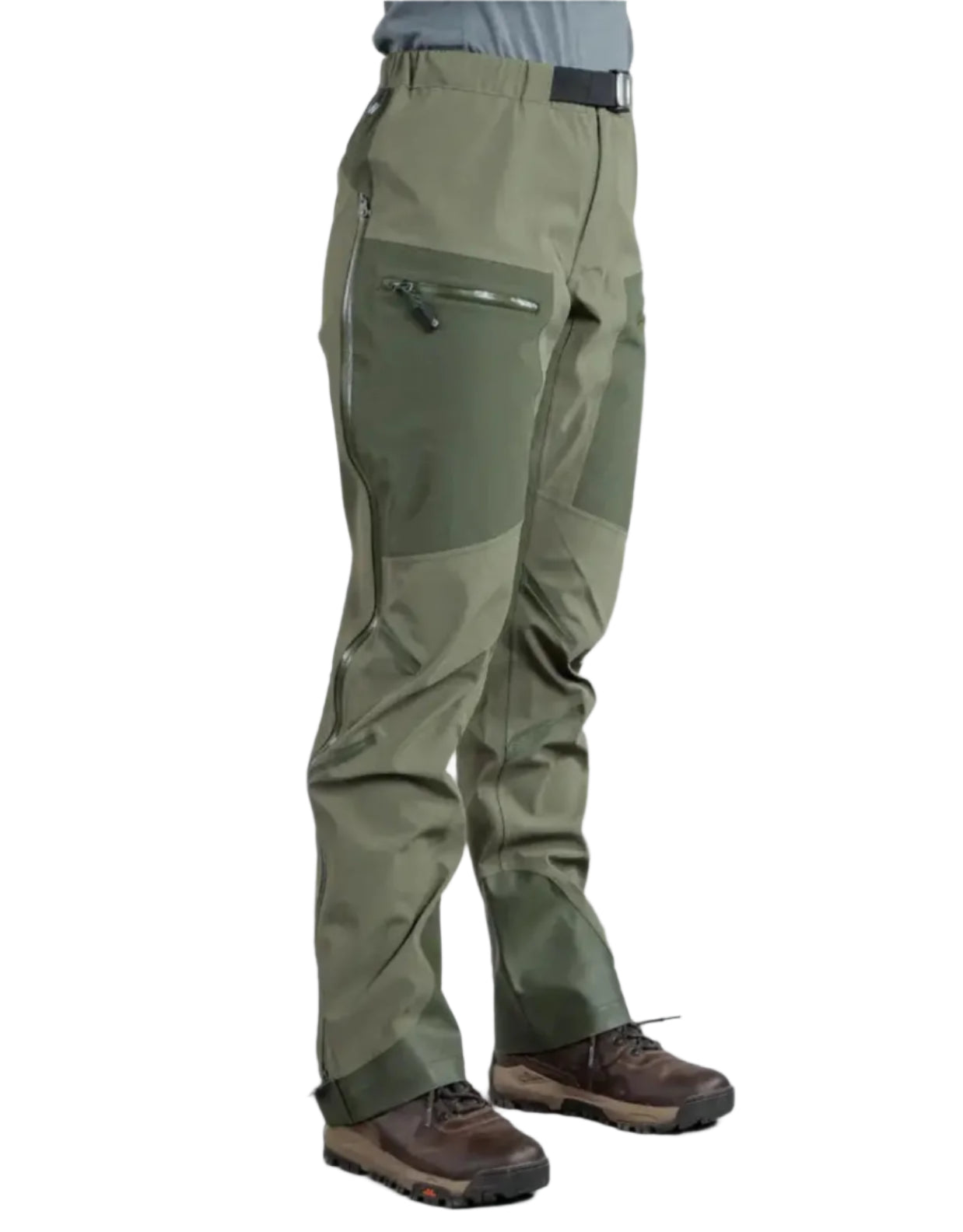 Olive green Bushbuck Alpine Waterproof Pants showcasing durable country clothing for hiking