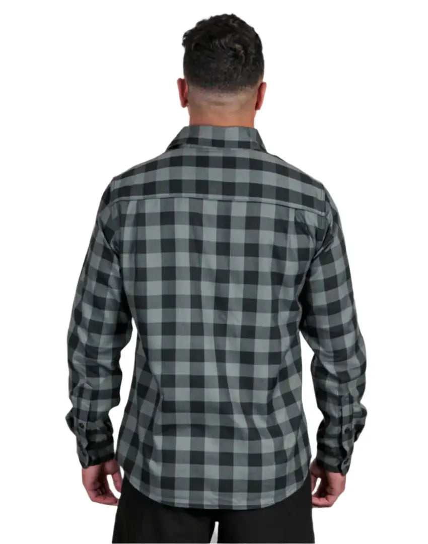 Gray and black plaid Bushbuck Flannel Shirt perfect for casual style