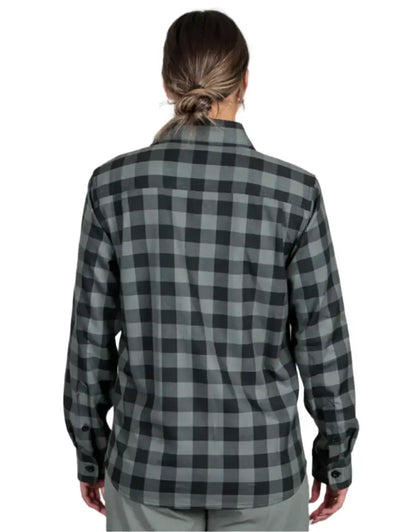 Gray and black plaid Bushbuck Flannel Shirt, cozy flannel shirt for casual style