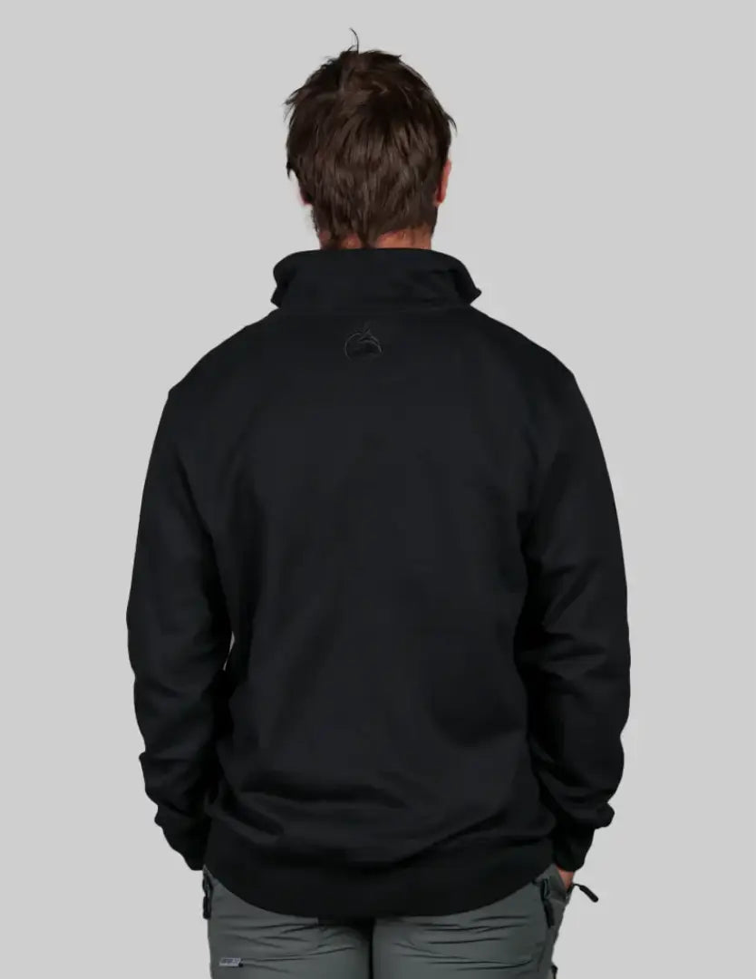 Black Bushbuck quarter zip sweatshirt with hood