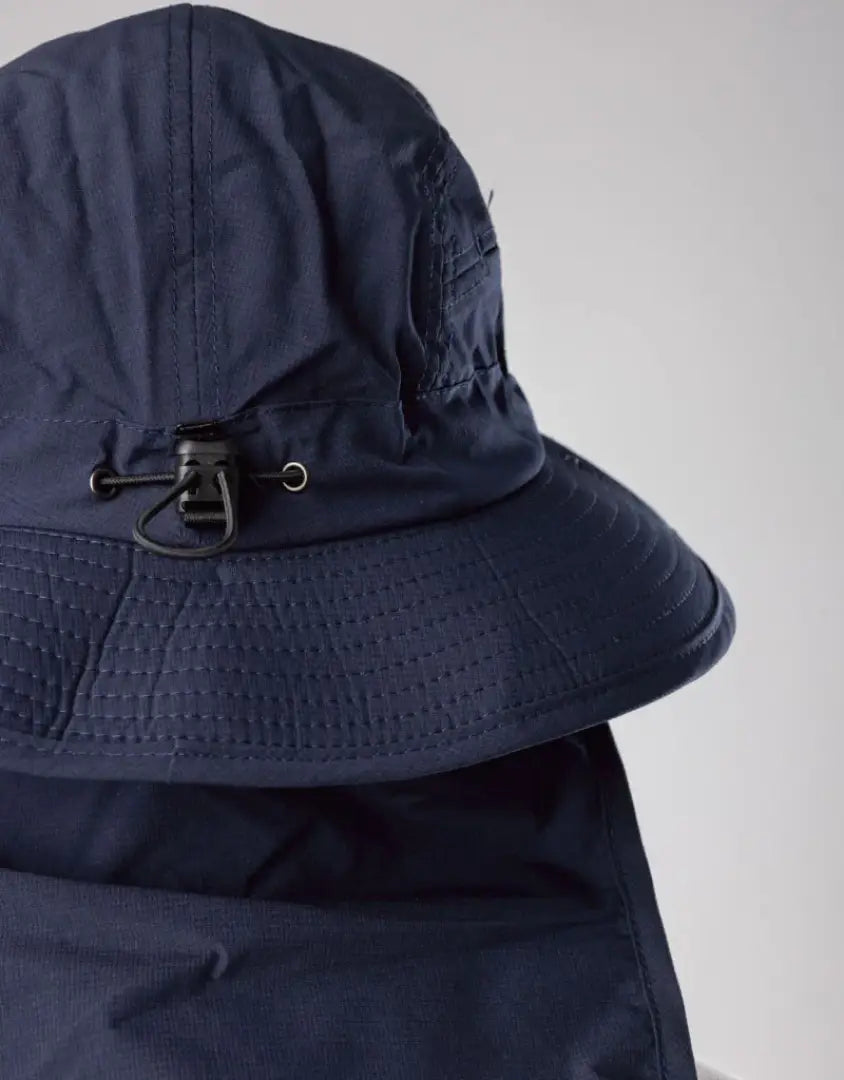 Bushbuck Quick Dry wide brim navy sun hat with chin strap