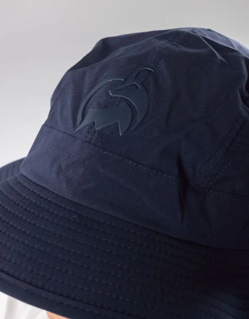 Bushbuck Quick Dry wide brim hat in navy blue with black logo