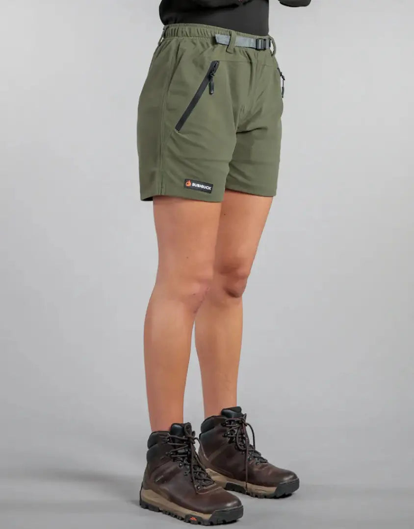Olive green hunting shorts from Bushbuck Trek 2.0 for outdoors and country clothing