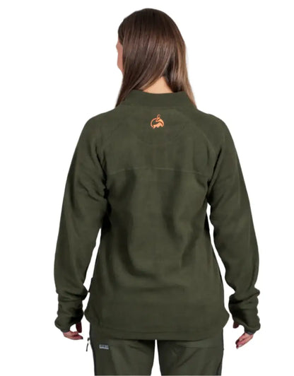 Olive green Bushbuck Vertex Fleece Half Zip outdoor jacket perfect for hiking and outdoor fun