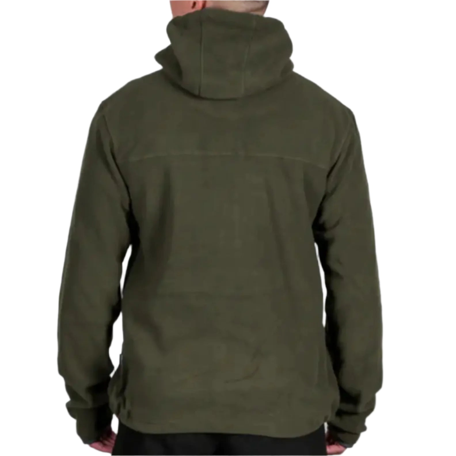 Olive green Bushbuck Vertex Fleece Hooded Half Zip Fleece jacket with fleece hood