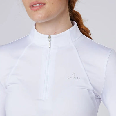 White long-sleeved zippered shirt from Cameo Core Collection for country clothing and hunting