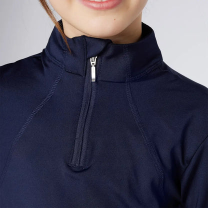 Navy blue quarter-zip top from Cameo Junior Core Baselayer, perfect junior core layer
