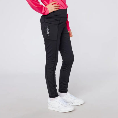 Black athletic leggings from Cameo Junior Core Tights for country clothing and outdoors fun
