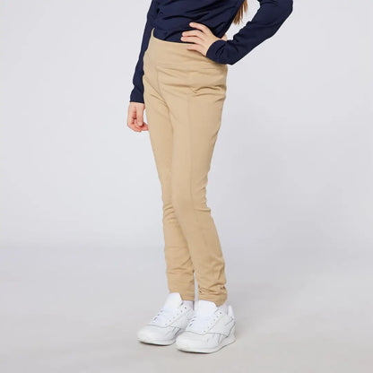 Cameo Junior Core Tights with tan slim-fit pants for a stylish look