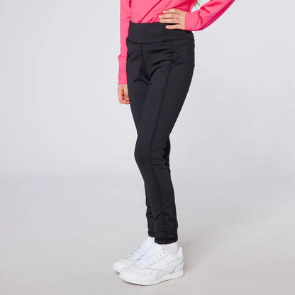 Black athletic leggings from Cameo Junior Core Tights, great for country clothing and outdoors fun