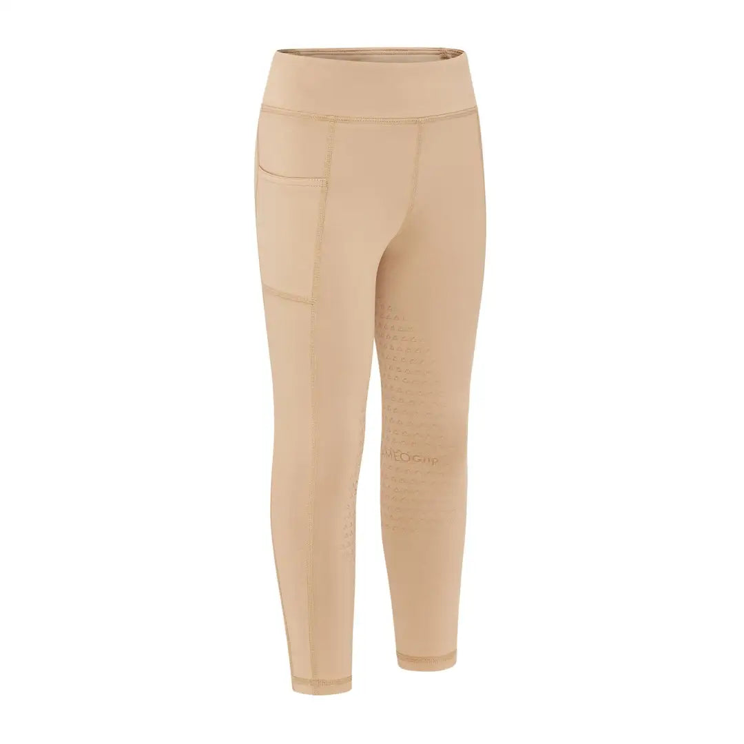 Beige cropped leggings with side pocket from Cameo Junior Core Tights for juniors