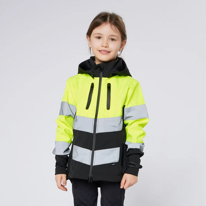 Child wearing Cameo Junior Hi Viz Jacket ideal for outdoors and country clothing hunting