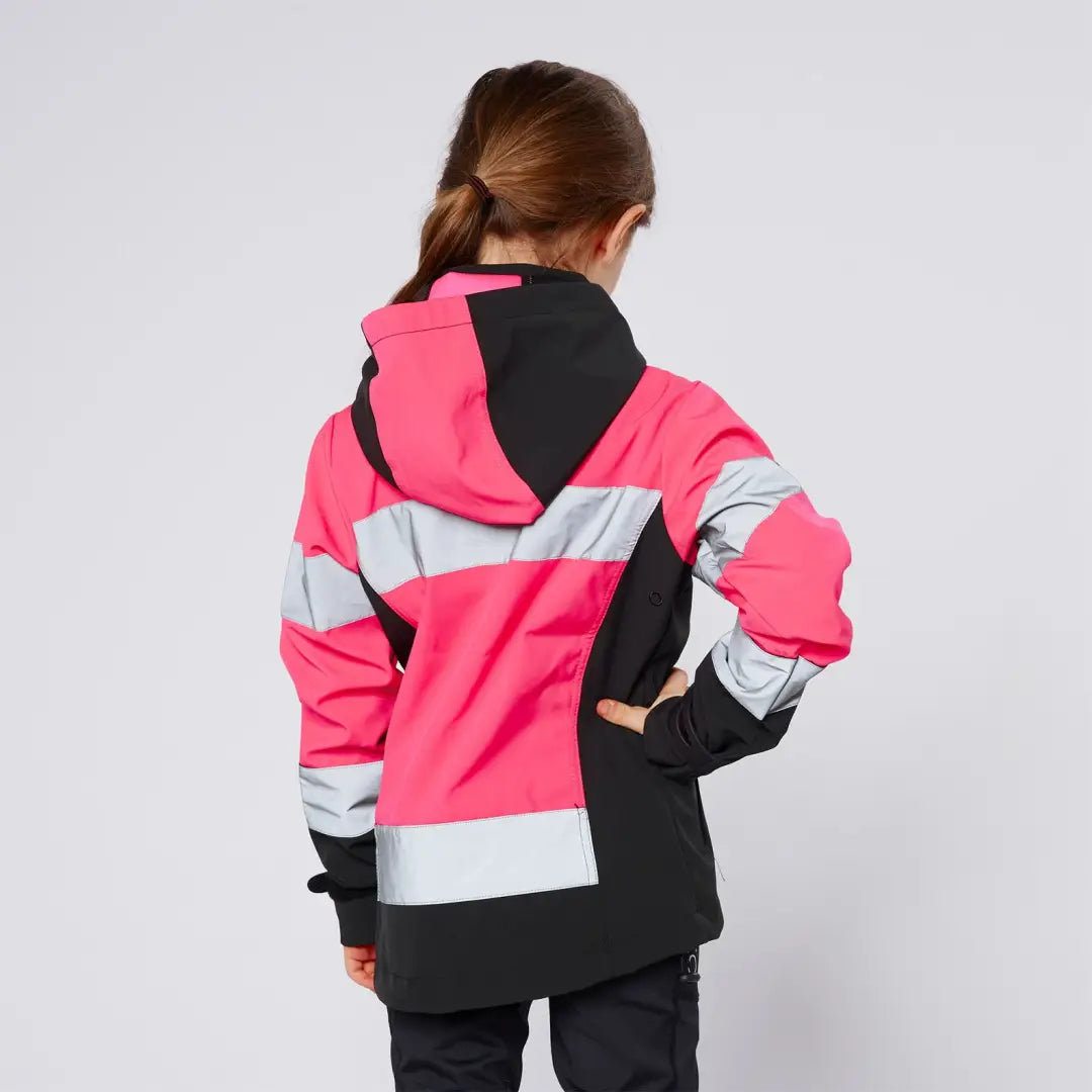 Pink and black reflective jacket for outdoor country clothing and hunting safety