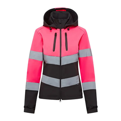 Pink and black reflective safety jacket from Cameo Junior Hi Viz Jacket, perfect for outdoor country clothing and hunting gear
