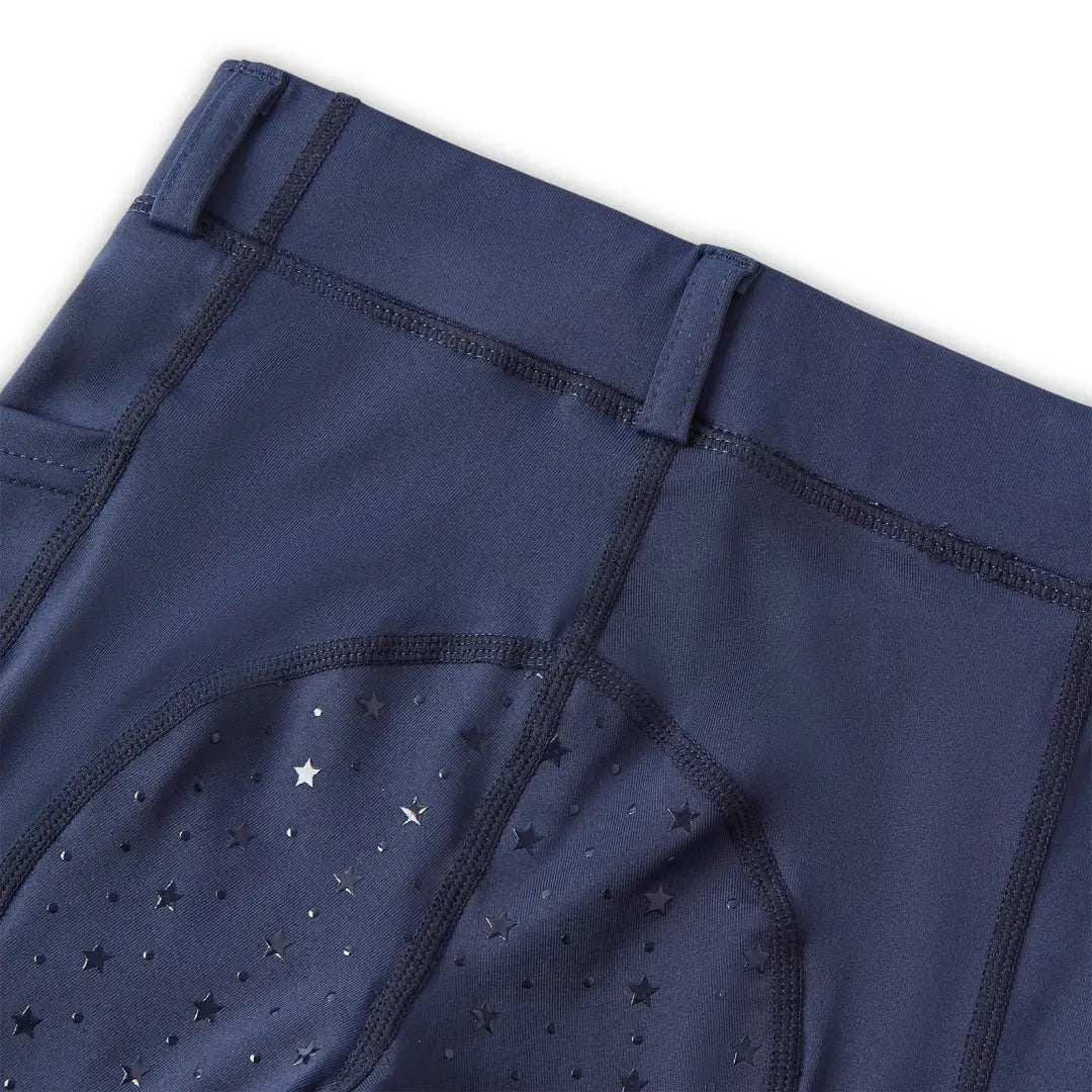 Navy blue Cameo Junior Performance Riding Tights with star pattern for riding tights