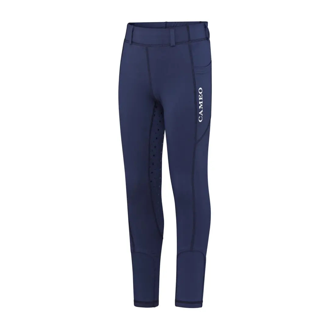 Navy blue Cameo Junior Performance Riding Tights perfect for performance riding and riding tights