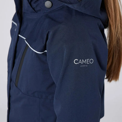 Navy blue sleeve of Cameo Junior Riding Jacket for junior riding adventures
