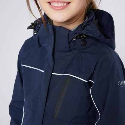 Navy blue hooded Cameo Junior Riding Jacket perfect for junior riding adventures