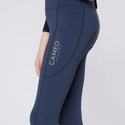 Dark blue Cameo Junior ThermoDry Riding Tight with side pocket for country clothing outdoors